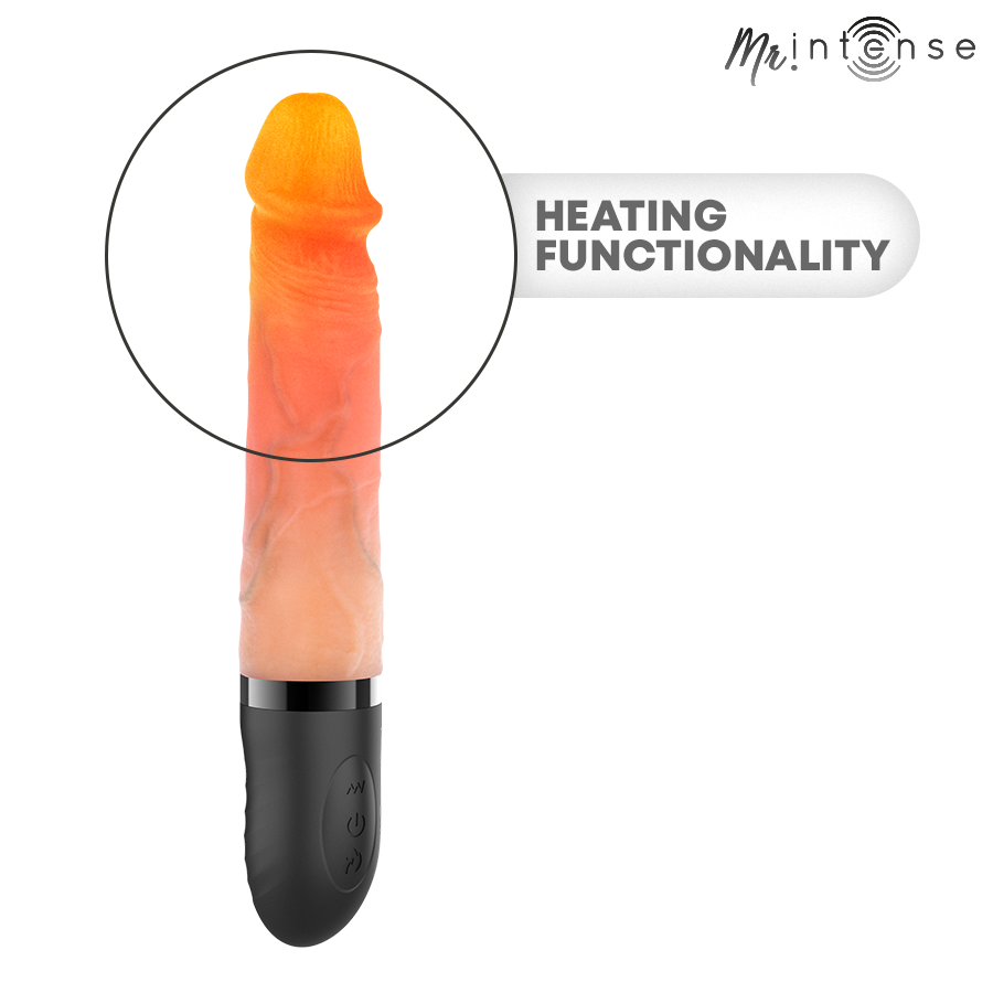MR INTENSE - VIBRATORE JEANS SU E GIÙ IN SILICONE CON EFFETTO CALORE 24 CM -Ø- 3,8 CM – Vibratori realistici – foto 4
