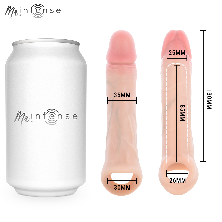 MR INTENSE - SIMON S COPRI PENE IN SILICONE 13 CM -Ø- 4 CM – Copri pene con estensione – foto 4