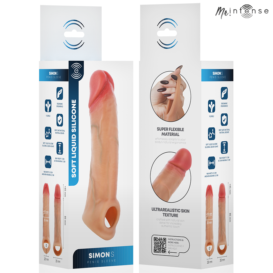 MR INTENSE - SIMON S COPRI PENE IN SILICONE 13 CM -Ø- 4 CM – Copri pene con estensione – foto 5