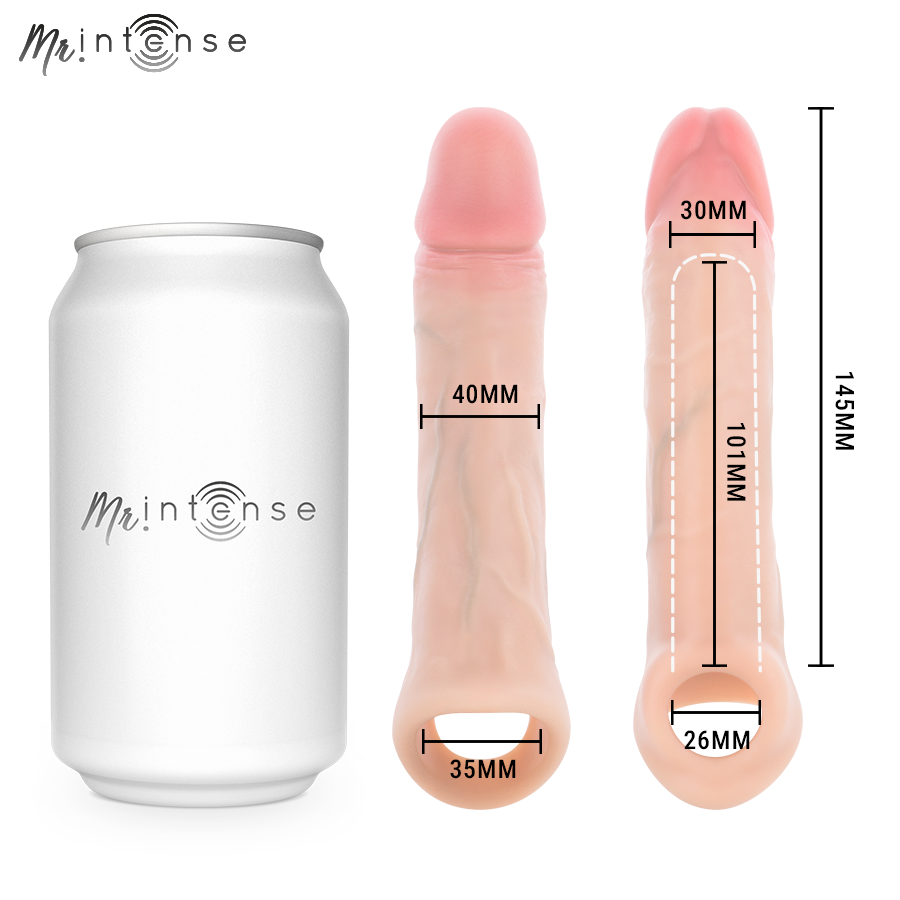 MR INTENSE - SIMON M CUSTODIA PER PENE IN SILICONE 14,5 CM -Ø- 4 CM – Copri pene con estensione – foto 5