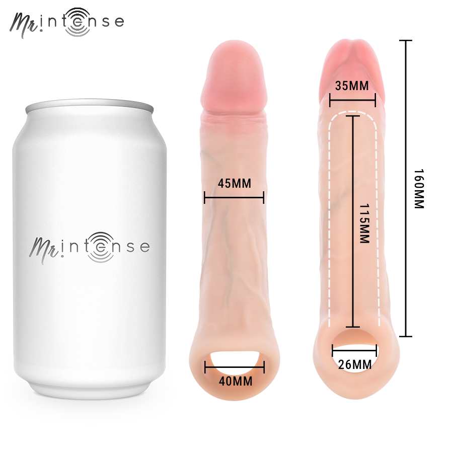 MR INTENSE - SIMON L COPRI PENE IN SILICONE 16 CM -Ø- 4,5 CM – Copri pene con estensione – foto 5