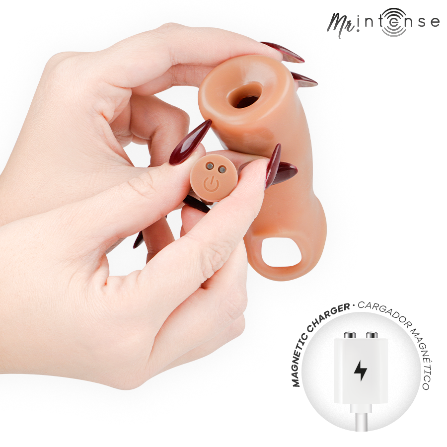 MR INTENSE - ARNOLD M VIBRATORE IN SILICONE PER PENE CON TELECOMANDO 14,5 CM -Ø- 4 CM – Copri pene con estensione – foto 4
