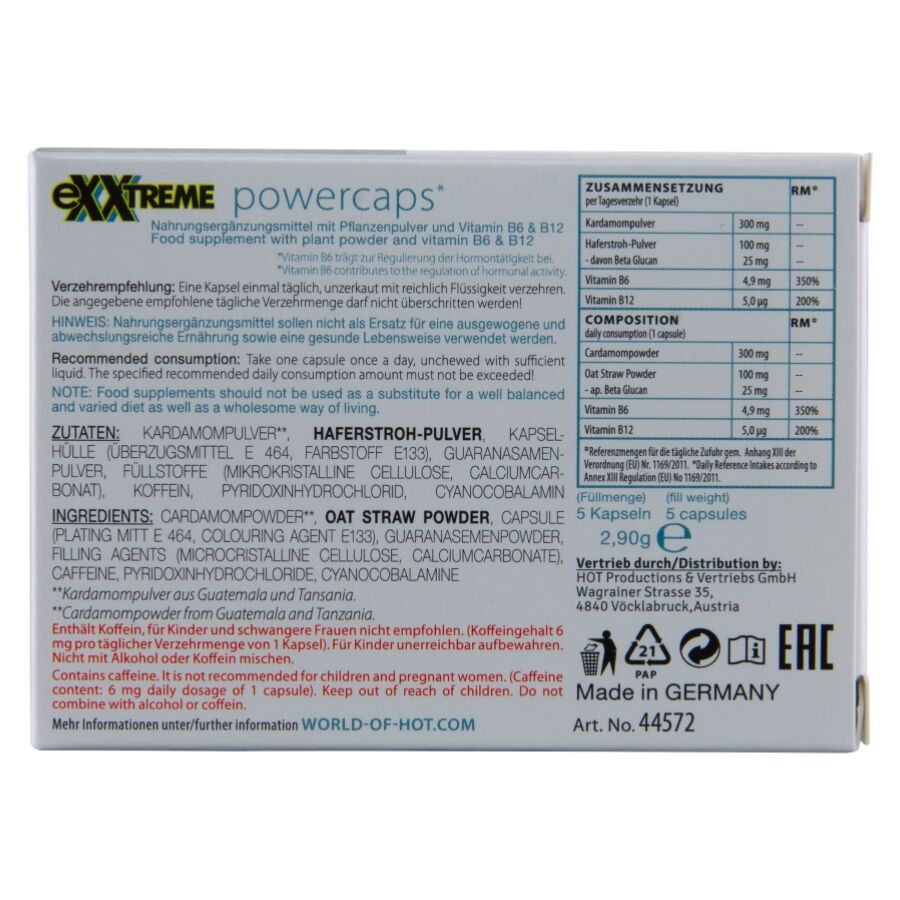 HOT - EXXTREME POWER CAPS UOMO 5 UNITÀ – Pillole per uomini – foto 4