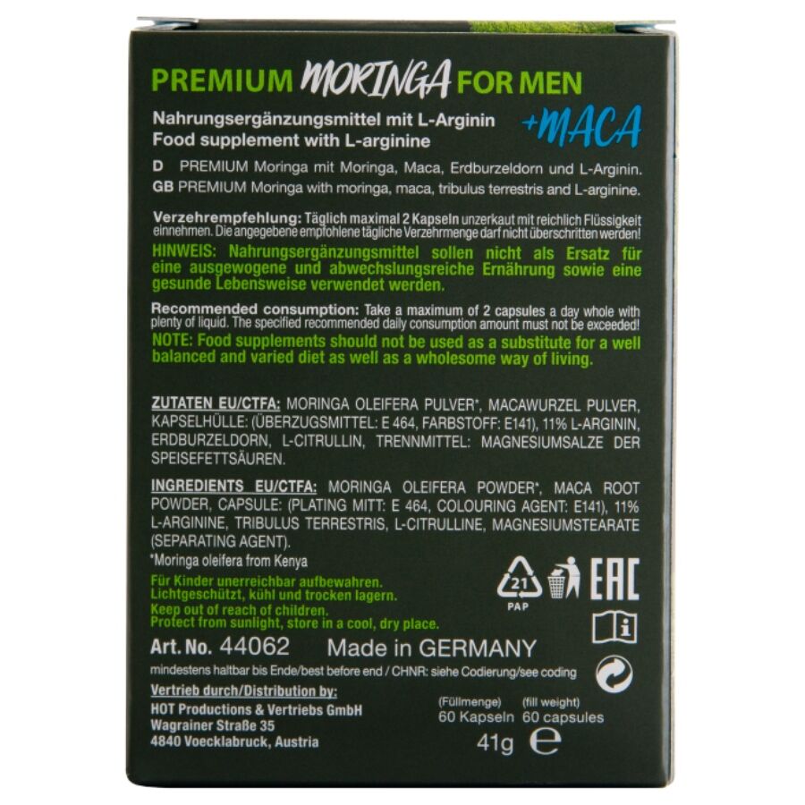 HOT - MORINGA MEN CAPS UOMO 60 UNITÀ – Pillole per uomini – foto 3