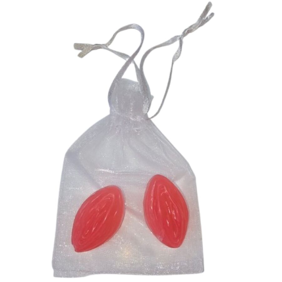 DIABLO PICANTE - 2 SAPONI PROFUMATI A FORMA DI VAGINA ROSSI – Giochi di addio singoli – foto 2