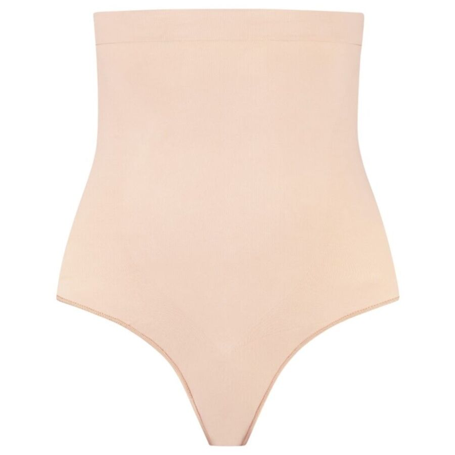 BYE-BRA - TANGA DE TALLE ALTO SIN COSTURAS BEIGE TALLA XXL – Mutandine alte
