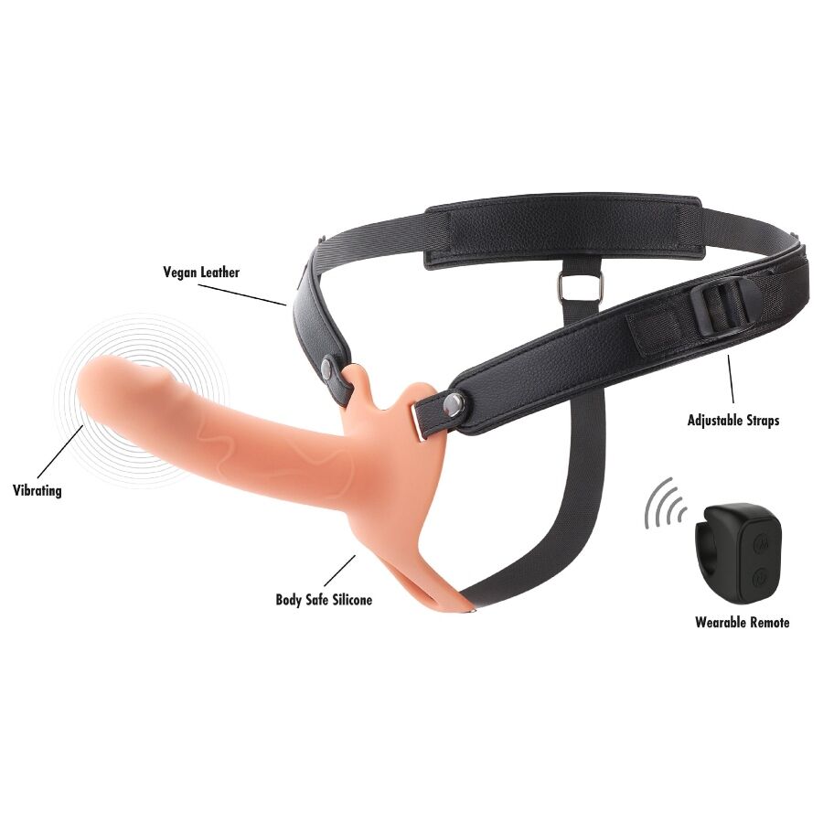 HIDDEN DESIRE - INFERNO VIBRANTE GUAINA PER PENE STRAP-ON 16 CM – Estensore del pene con imbracatura – foto 3