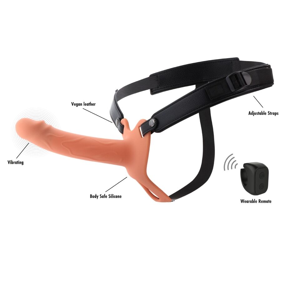 HIDDEN DESIRE - INFERNO VIBRANTE GUAINA PER PENE STRAP-ON 18 CM – Estensore del pene con imbracatura – foto 3