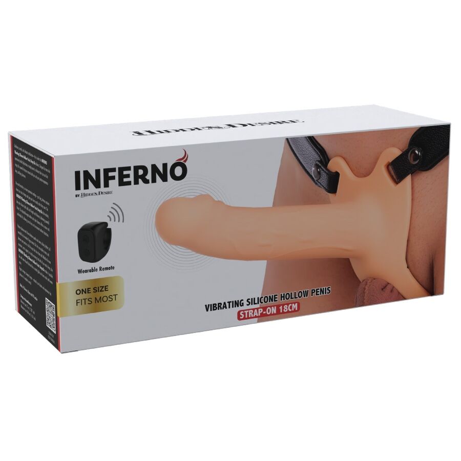 HIDDEN DESIRE - INFERNO VIBRANTE GUAINA PER PENE STRAP-ON 18 CM – Estensore del pene con imbracatura – foto 8