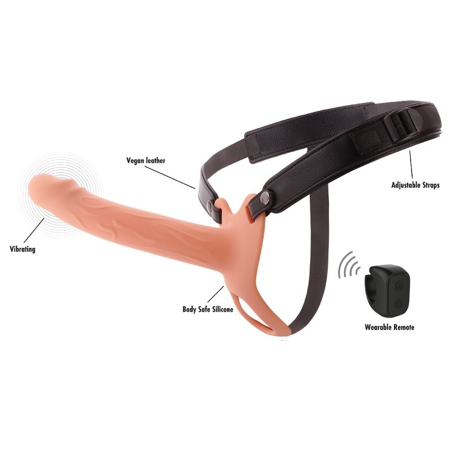 HIDDEN DESIRE - INFERNO VIBRANTE GUAINA PER PENE STRAP-ON 20 CM – Estensore del pene con imbracatura – foto 3