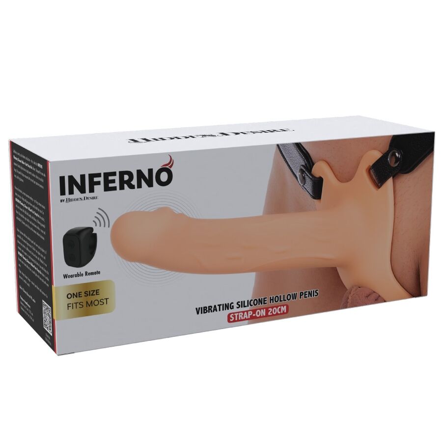 HIDDEN DESIRE - INFERNO VIBRANTE GUAINA PER PENE STRAP-ON 20 CM – Estensore del pene con imbracatura – foto 7