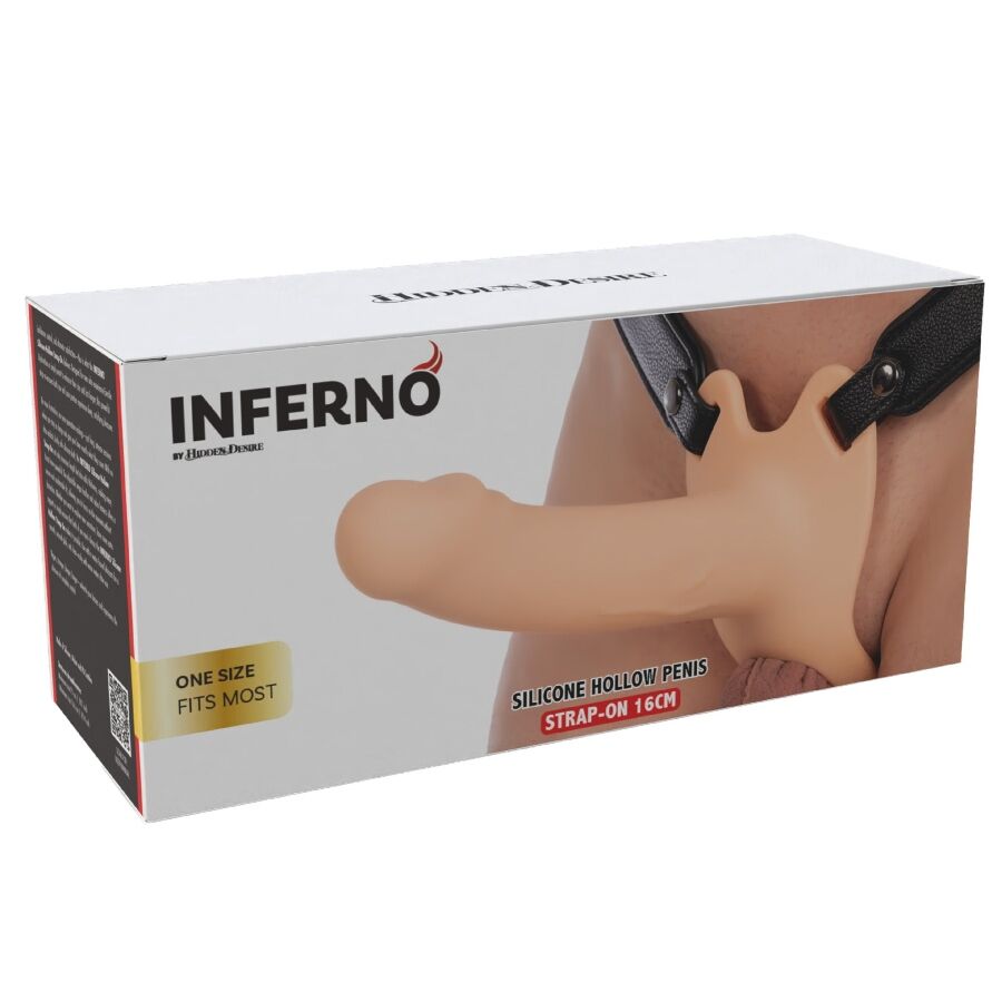 HIDDEN DESIRE - INFERNO GUAINA PER PENE CON STRAP-ON 16 CM – Estensore del pene con imbracatura – foto 6