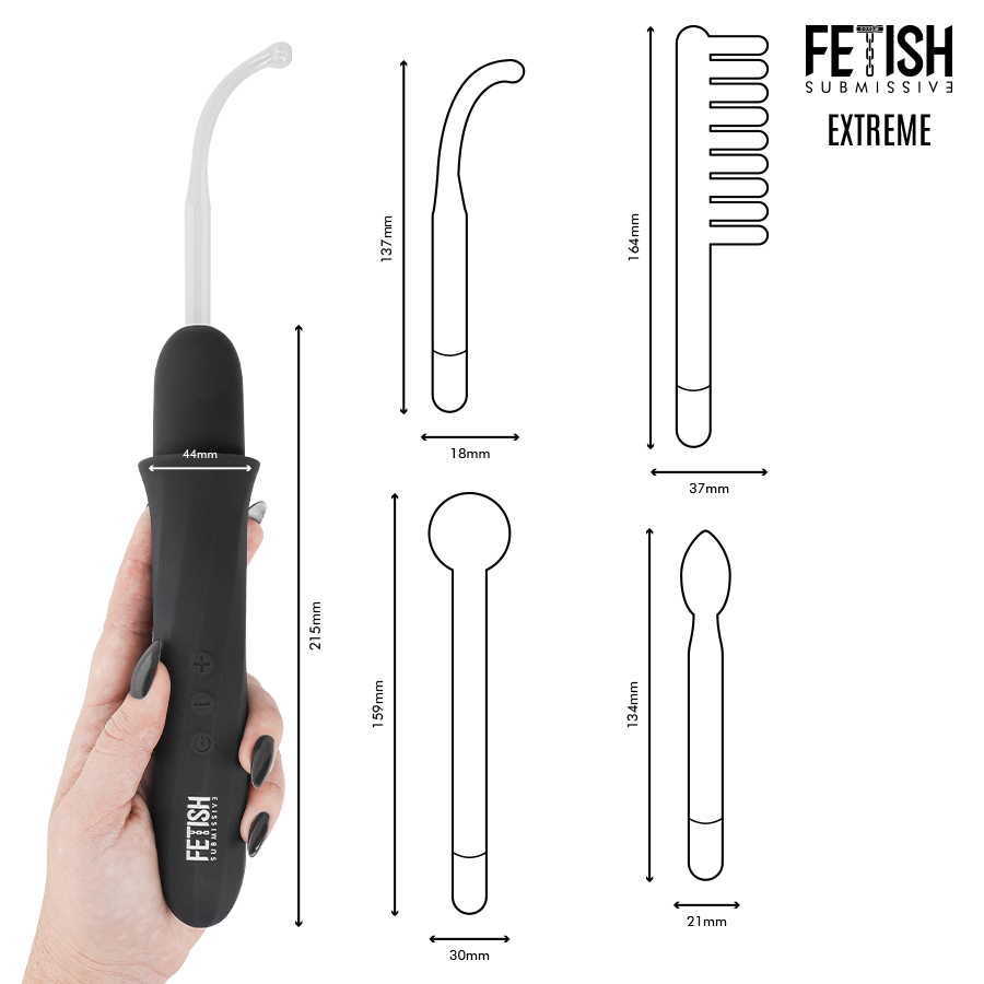 FETISH SUBMISSIVE - VIBRADOR WAND ELECTROESTIMULACIÓN ALTA FRECUENCIA – Elettrostimolazione – foto 6