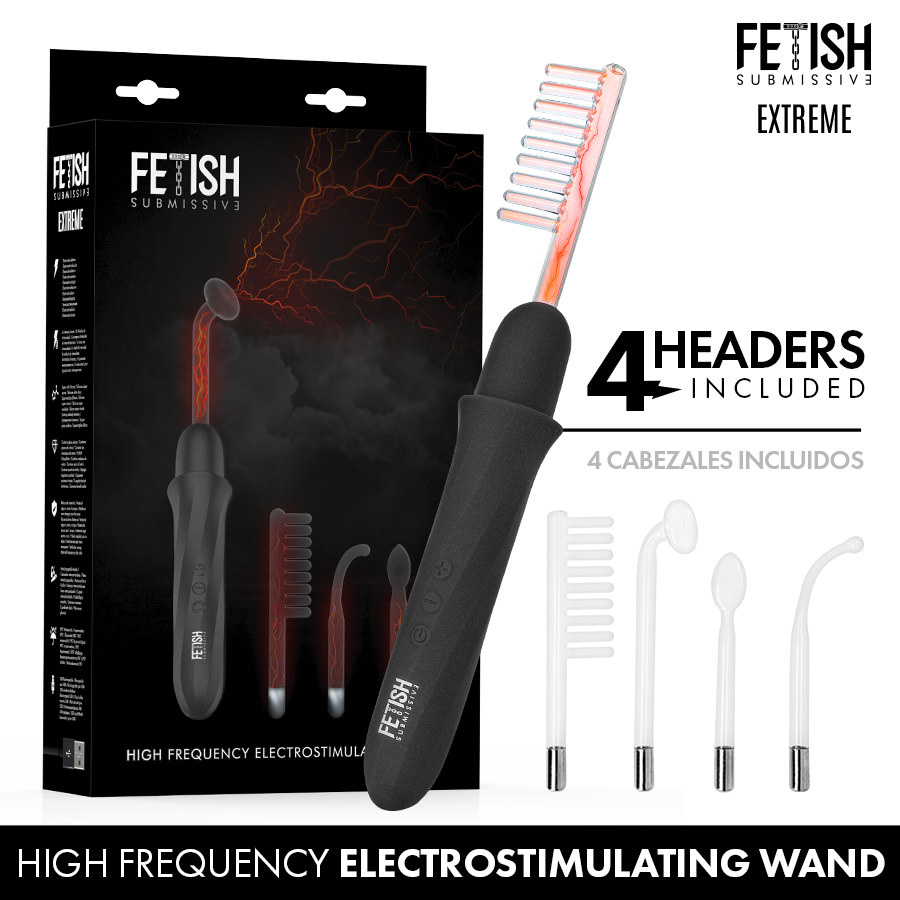 FETISH SUBMISSIVE - VIBRADOR WAND ELECTROESTIMULACIÓN ALTA FRECUENCIA – Elettrostimolazione
