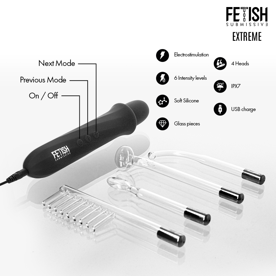 FETISH SUBMISSIVE - VIBRADOR WAND ELECTROESTIMULACIÓN ALTA FRECUENCIA – Elettrostimolazione – foto 4
