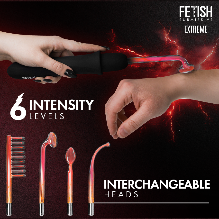 FETISH SUBMISSIVE - VIBRADOR WAND ELECTROESTIMULACIÓN ALTA FRECUENCIA – Elettrostimolazione – foto 2