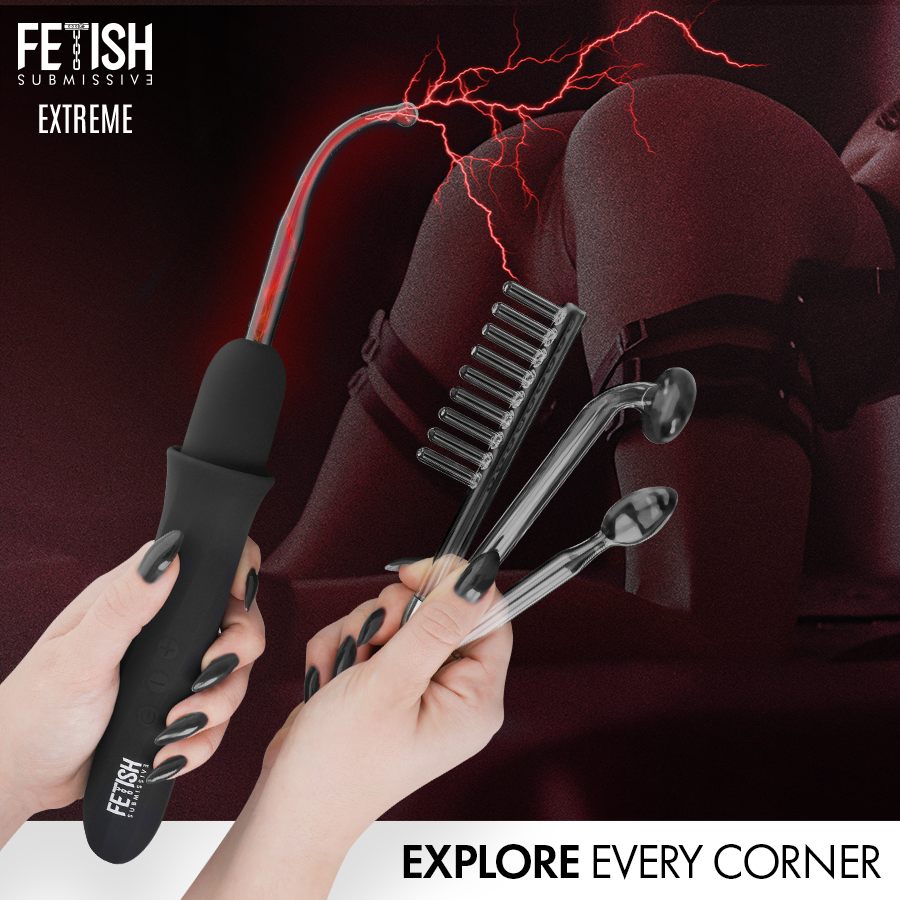 FETISH SUBMISSIVE - VIBRADOR WAND ELECTROESTIMULACIÓN ALTA FRECUENCIA – Elettrostimolazione – foto 3