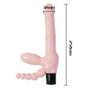 BAILE - IMBRAGATURA SENZA CORDA TPR CON VIBRAZIONE E STIMOLAZIONE ANALE 25.4 CM – Imbracature senza vibrazioni – foto 3