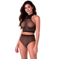 PASSION - BS116 BODYSTOCKING NERO CON STRASS E RETE – Bodystocking