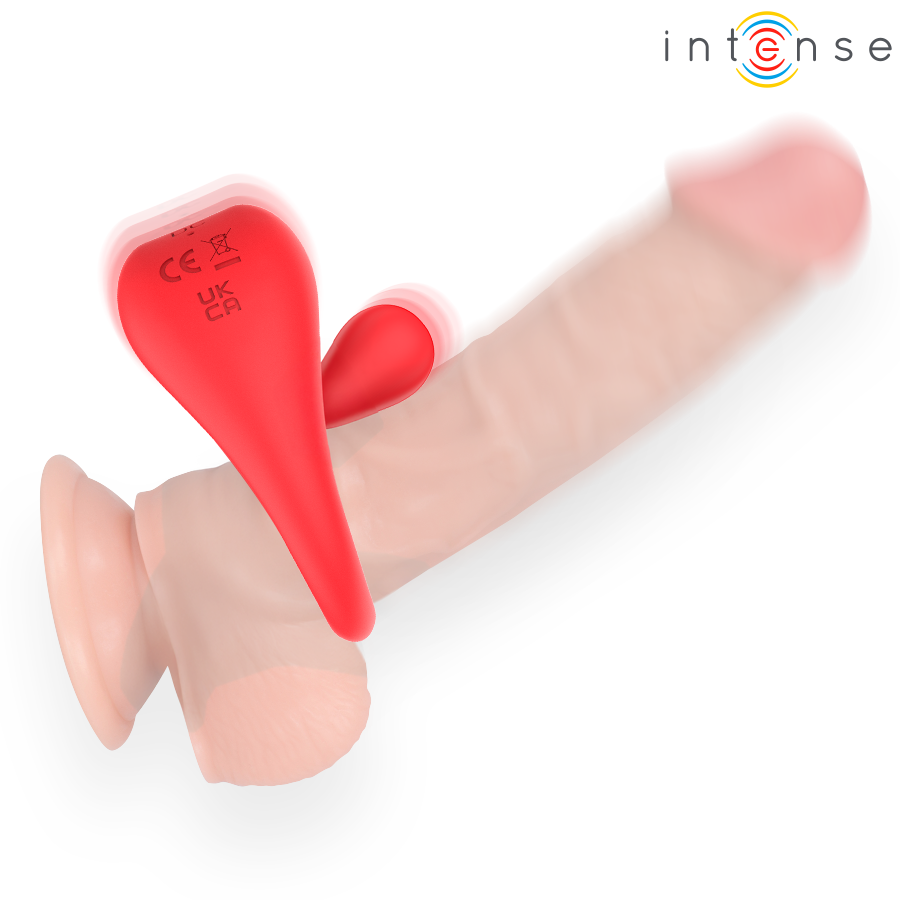INTENSE - RUSSELL ANILLO VIBRADOR CON ESTIMULACIÓN DE CLÍTORIS ROJO – Cockring con vibrazione – foto 3
