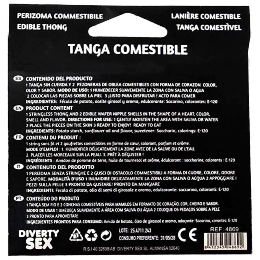 HOTFLOWERS - PERIZOMA IN WAFER E 2 COPRICETTE PER RAGAZZA GUSTO FRAGOLA /es/pt/en/fr/it/ – Lingerie commestibile – foto 2
