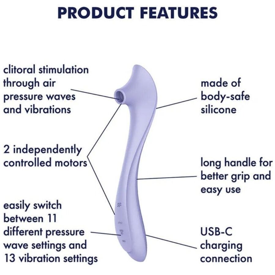 SATISFYER - EASY LOVER VIBRADOR & ESTIMULADOR AIR PULSE – Per il clitoride – foto 4