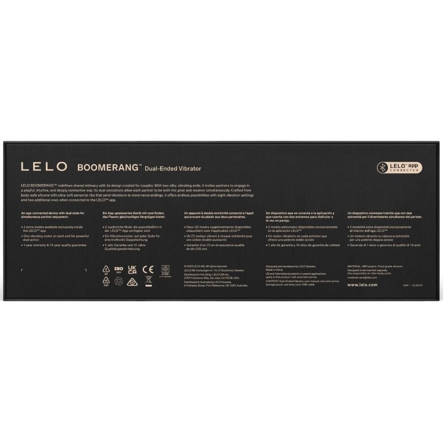 LELO - BOOMERANG VIBRATORE A DOPPIA ESTREMITÀ ROSSO CORALLO – Vibratore per coppie UD – foto 5