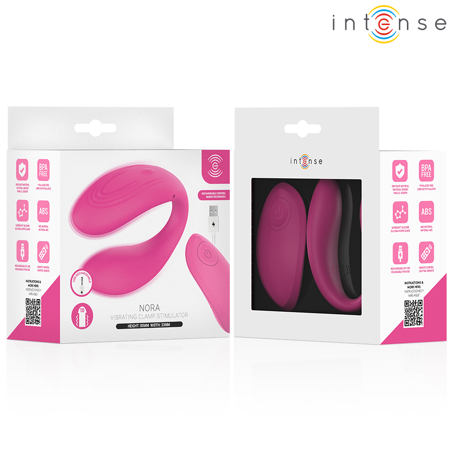 INTENSE - NORA STIMOLATORE VIBRANTE A MORSETTO ROSA – Telecomando – foto 6