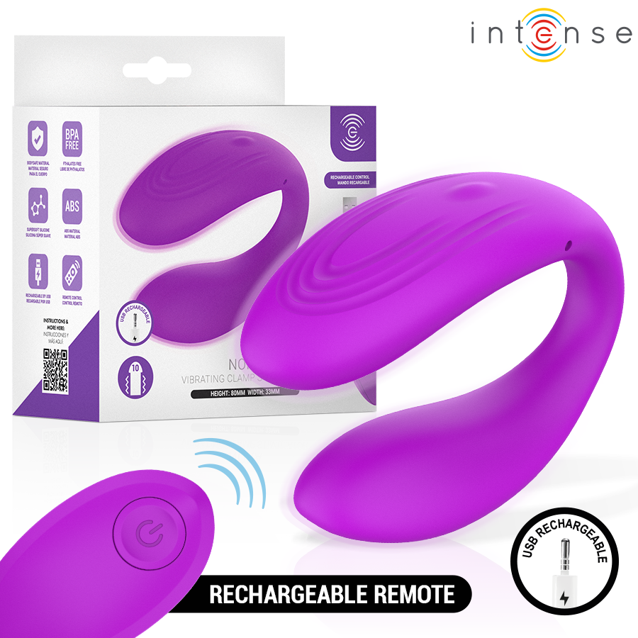INTENSE - NORA STIMOLATORE VIBRANTE A MORSETTO VIOLA – Telecomando