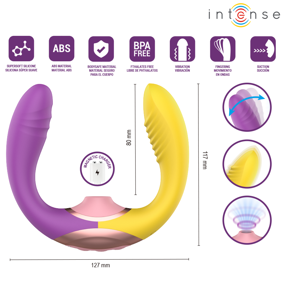 INTENSE - WILLOW  STIMOLATORE A VIBRAZIONE E ASPIRAZIONE 3 IN 1 – Vibratori HI-TECH – foto 5