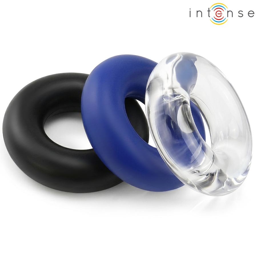 INTENSE - SET DI 3 ANELLI PER PENE WICK, VARI COLORI – Cockring senza vibrazione – foto 4