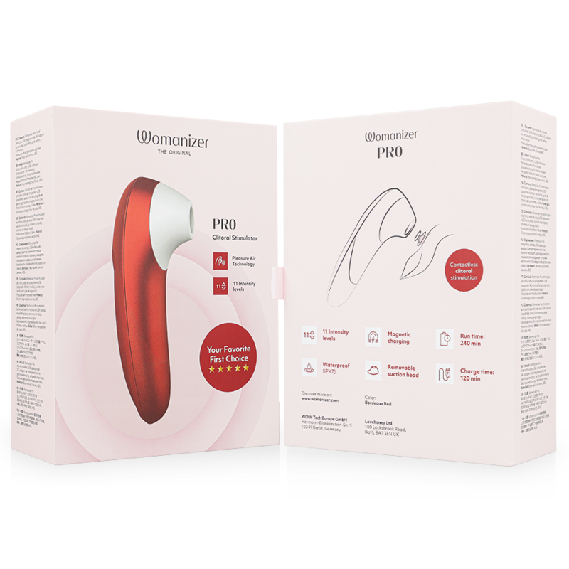 WOMANIZER - STIMOLATORE CLITORIDEO PRO VIBRANTE BORDEAUX – Per il clitoride – foto 7