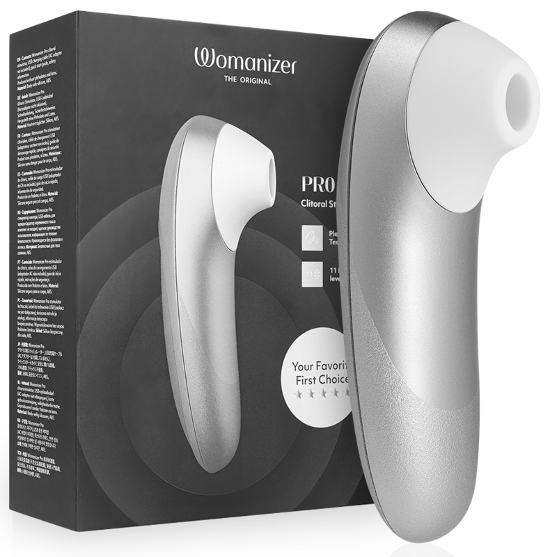 WOMANIZER - STIMOLATORE CLITORIDEO PRO VIBRANTE, COLORE ARGENTO E GRIGIO – Per il clitoride