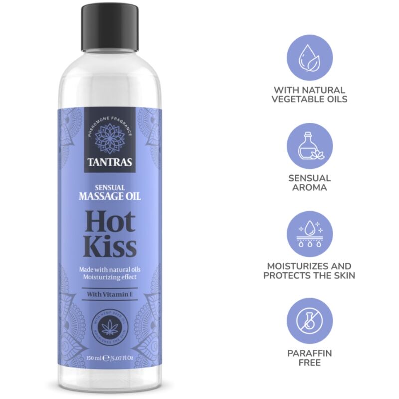 INTIMATELINE - OLIO DA MASSAGGIO TANTRAS LOVE OIL BACIO CALDO 150 ML – Oli da massaggio non aromatizzati – foto 2