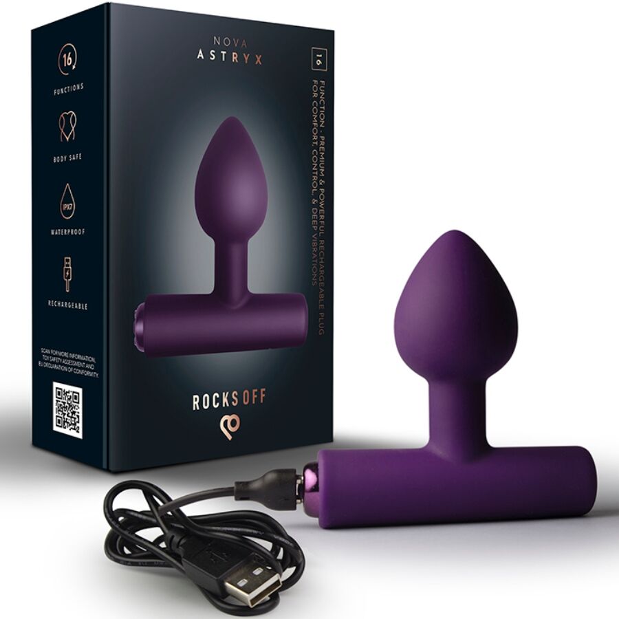 ROCKS-OFF - MINI BACCHETTA RICARICABILE 16 FUNZIONI ROSA PEONIA – Vibratori anali
