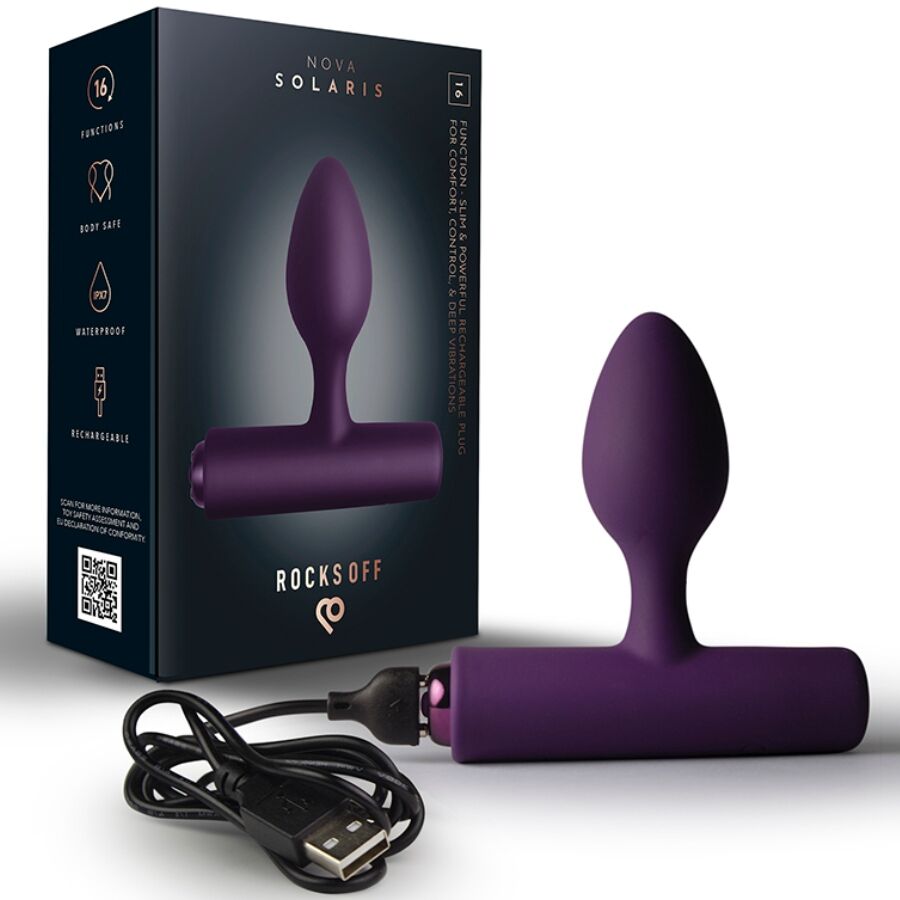 ROCKS-OFF - MINI BACCHETTA RICARICABILE 16 FUNZIONI ROSA PEONIA – Vibratori anali