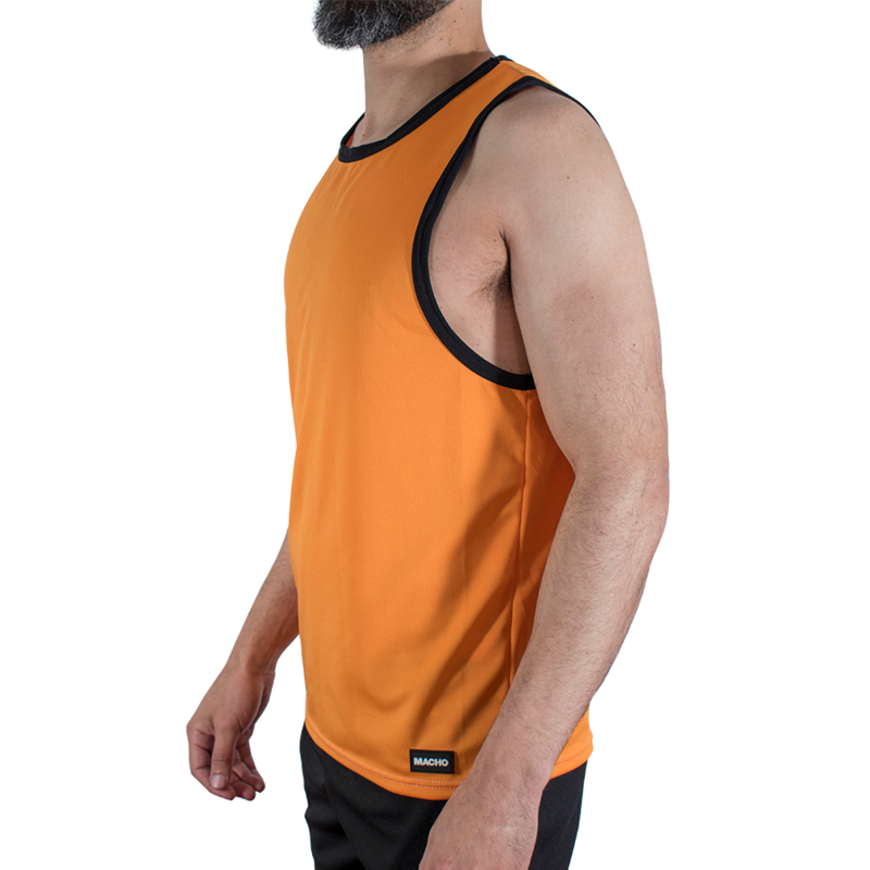 MACHO - CMV005 T-SHIRT DA PALESTRA ARANCIONE S/M – Magliette da uomo – foto 2