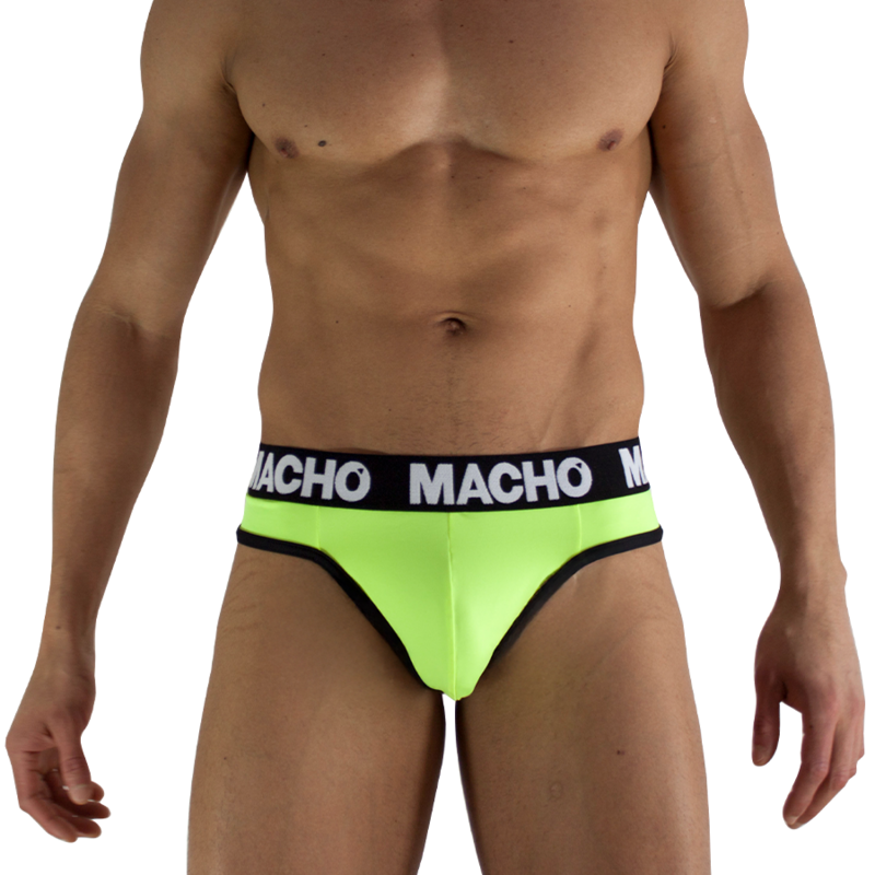 MACHO - MTG001 PERIZOMA GIALLO FLUORESCENTE TAGLIA S – Infradito maschili