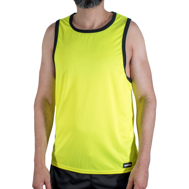 MACHO - CMV001 T-SHIRT DA PALESTRA GIALLA L/XL – Magliette da uomo