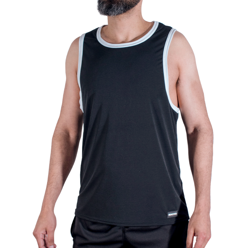 MACHO - CMV004 T-SHIRT DA PALESTRA NERA L/XL – Magliette da uomo