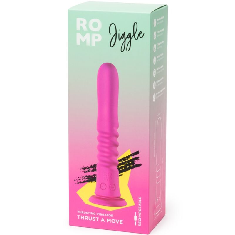 ROMP - JIGGLE VIBRATORE SU E GIÙ CON VENTOSA ROSA – Vibratori HI-TECH – foto 8