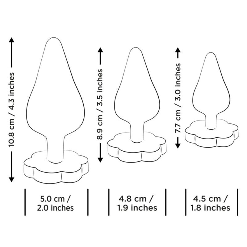 ROMP - KIT PER ALLENAMENTO ANALE LUSTER S/M/L CON BASE A FORMA DI FIORE – Tappi anali – foto 7