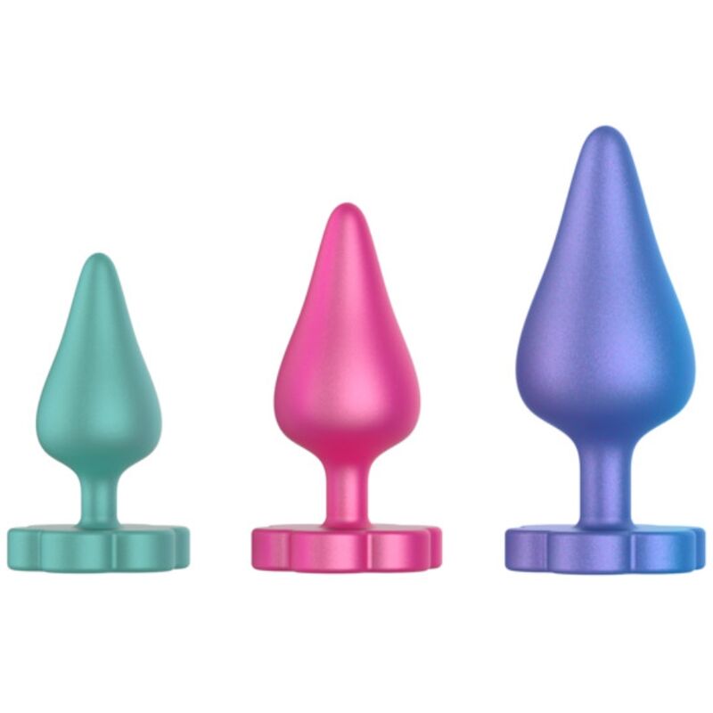 ROMP - KIT PER ALLENAMENTO ANALE LUSTER S/M/L CON BASE A FORMA DI FIORE – Tappi anali – foto 4