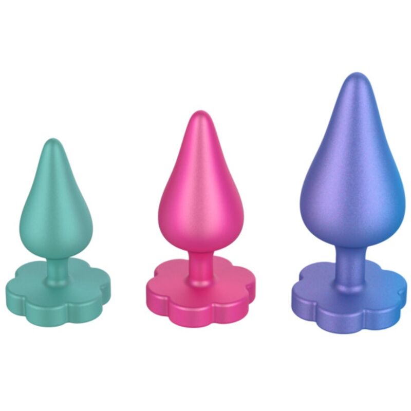 ROMP - KIT PER ALLENAMENTO ANALE LUSTER S/M/L CON BASE A FORMA DI FIORE – Tappi anali