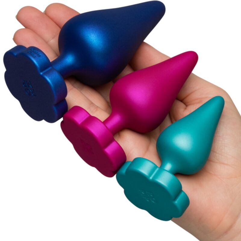 ROMP - KIT PER ALLENAMENTO ANALE LUSTER S/M/L CON BASE A FORMA DI FIORE – Tappi anali – foto 2
