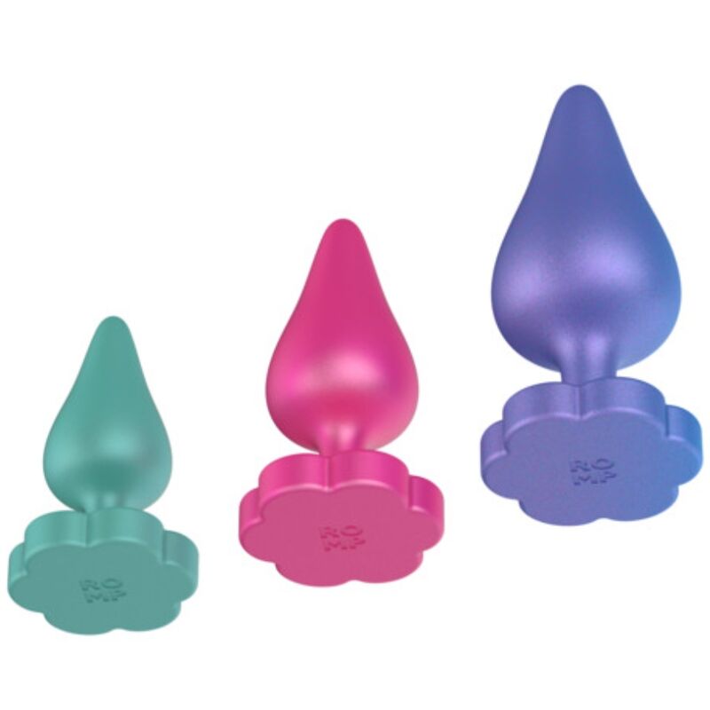 ROMP - KIT PER ALLENAMENTO ANALE LUSTER S/M/L CON BASE A FORMA DI FIORE – Tappi anali – foto 5