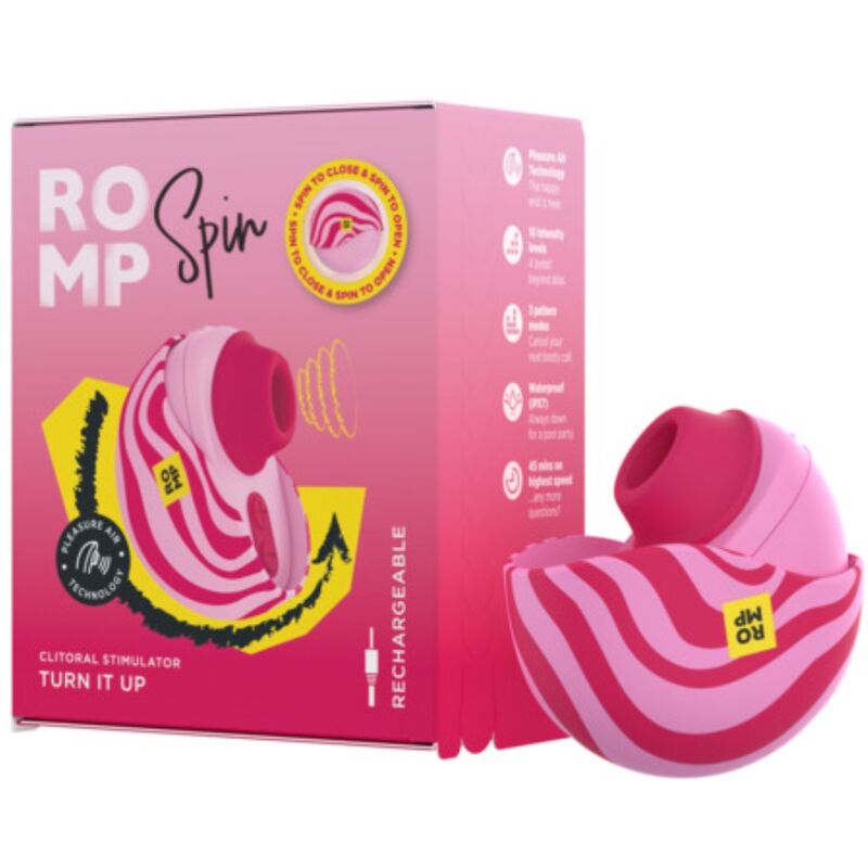 ROMP - SPIN CLITORAL SUCTION ANTITUDE WITH ROTATING OPENING AND CHIUSURE – Stimolatore d'aria con vibrazione – foto 8