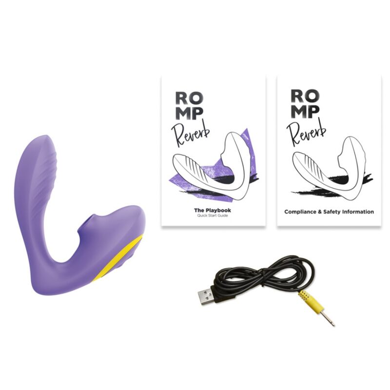 ROMP - REVERB STIMOLATORE DEL PUNTO G E DISPOSITIVO DI ASPIRAZIONE CLITORIDEA REVERB VIOLA – Stimolatore d'aria con vibrazione – foto 8