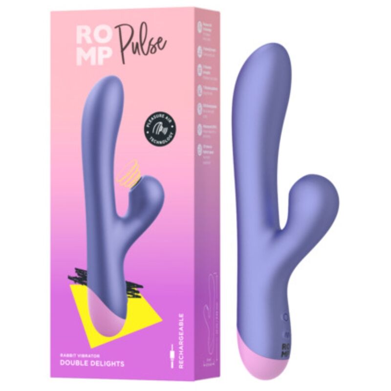 ROMP - PULSE VIBRATORE ELETTRICO BLU RABBIT PER LA SENSIBILITÀ DEL PUNTO G – Vibratori di coniglio – foto 12