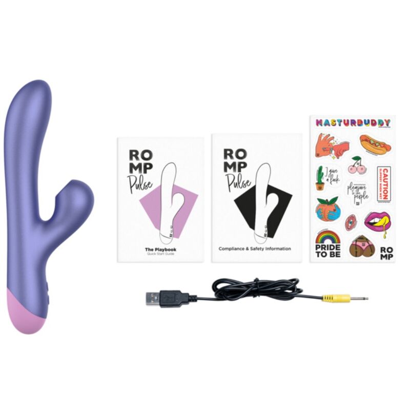 ROMP - PULSE VIBRATORE ELETTRICO BLU RABBIT PER LA SENSIBILITÀ DEL PUNTO G – Vibratori di coniglio – foto 3